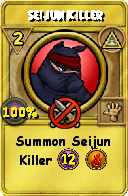 Wizard101 Myth spell card: Seijun Killer, Spell ID 17693
