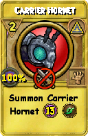 Wizard101 Myth spell card: Carrier Hornet, Spell ID 17701