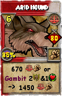 Wizard101 Balance spell card: Arid Hound, Spell ID 17718