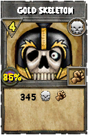Wizard101 Death spell card: Gold Skeleton, Spell ID 17721