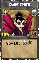 Wizard101 Death spell card: Dark Sprite, Spell ID 17747