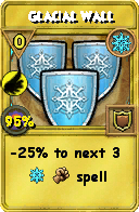 Wizard101 Ice spell card: Glacial Wall, Spell ID 17754