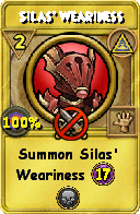 Wizard101 Myth spell card: Silas' Weariness, Spell ID 17757