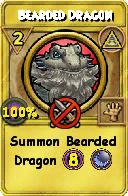 Wizard101 Myth spell card: Bearded Dragon, Spell ID 17758