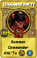 Wizard101 Myth spell card: Commander Ahk'To, Spell ID 17760