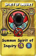 Wizard101 Myth spell card: Spirit of Inquiry, Spell ID 17764