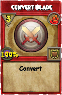 Wizard101 Fire spell card: Convert Blade, Spell ID 17779