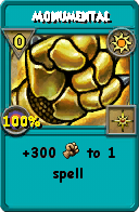 Wizard101 Sun spell card: Monumental, Spell ID 17786