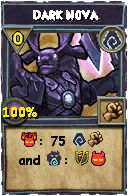 Wizard101 Shadow spell card: Dark Nova, Spell ID 17798