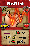 Wizard101 Fire spell card: Forge's Fire, Spell ID 17800