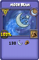 Wizard101 Moon spell card: Moon Beam, Spell ID 17801