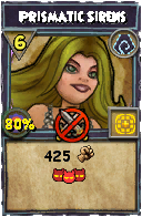 Wizard101 Shadow spell card: Prismatic Sirens, Spell ID 17806