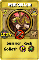 Wizard101 Myth spell card: Rock Goliath, Spell ID 17829