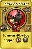 Wizard101 Myth spell card: Glowbug Zapper, Spell ID 17830