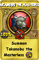 Wizard101 Myth spell card: Takanobu the Masterless, Spell ID 17833
