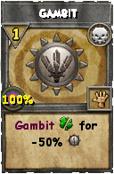 Wizard101 Death spell card: Gambit, Spell ID 17834