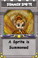 Wizard101 School 16 spell card: Summon Sprite, Spell ID 17837