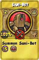 Wizard101 Myth spell card: Sani-Bot, Spell ID 17842