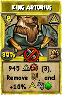 Wizard101 Myth spell card: King Artorius, Spell ID 17851