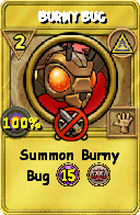 Wizard101 Myth spell card: Burny Bug, Spell ID 17853