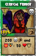 Wizard101 Death spell card: Clerical Terror, Spell ID 17872
