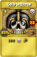 Wizard101 Death spell card: Gold Skeleton, Spell ID 17878