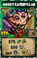 Wizard101 Life spell card: Moody Caterpillar, Spell ID 17887