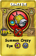 Wizard101 Myth spell card: Crazy Eye, Spell ID 17888