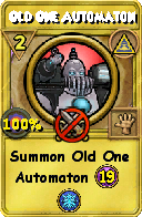 Wizard101 Myth spell card: Old One Automaton, Spell ID 17889