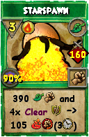 Wizard101 Life spell card: Starspawn, Spell ID 17893