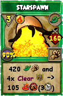 Wizard101 Life spell card: Starspawn, Spell ID 17894