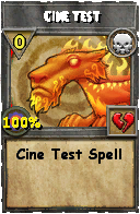 Wizard101 Death spell card: Test Spell, Spell ID 17898