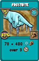 Wizard101 Ice spell card: Frostbite, Spell ID 17909
