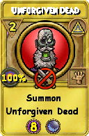 Wizard101 Myth spell card: Unforgiven Dead, Spell ID 17921