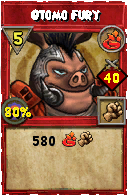 Wizard101 Fire spell card: Otomo Fury, Spell ID 17923