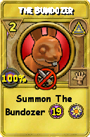 Wizard101 Myth spell card: The Bundozer, Spell ID 17927