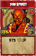 Wizard101 Fire spell card: Sun Efreet, Spell ID 17952