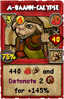 Wizard101 Fire spell card: A-baahh-calypse, Spell ID 17958