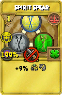 Wizard101 Balance spell card: Spirit Spear, Spell ID 17963