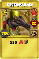 Wizard101 Fire spell card: Krokenkahmen, Spell ID 17969