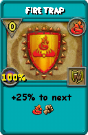 Wizard101 Fire spell card: Fire Trap, Spell ID 17739