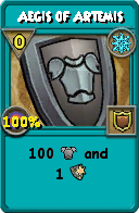 Wizard101 Ice spell card: Aegis of Artemis, Spell ID 17625