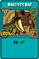 Wizard101 Life spell card: Ballistic Bat, Spell ID 17627