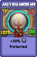 Wizard101 Balance spell card: Aegis Balanceblade, Spell ID 17005