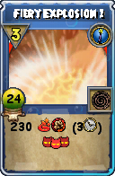 Wizard101 Cantrips spell card: Fiery Explosion 1, Spell ID 17102