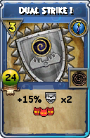 Wizard101 Cantrips spell card: Dual Strike 1, Spell ID 17022