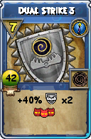 Wizard101 Cantrips spell card: Dual Strike 3, Spell ID 17021