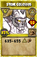 Wizard101 Myth spell card: Stone Colossus, Spell ID 17001