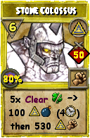 Wizard101 Myth spell card: Stone Colossus, Spell ID 17000