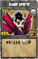 Wizard101 Death spell card: Dark Sprite, Spell ID 17750